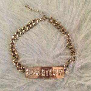 Sassy gold necklace with diamond lettering